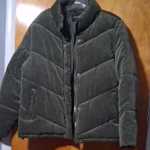 FASHION NOVA Green Corduroy Puffer Jacket XL